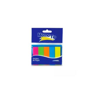 BANDERITAS MEMO TIP JANEL PLASTICAS NEON/5 COLORES 150H